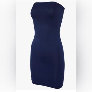 NWOT- Navy Strapless Bodycon Navy Blue Tube Dress /S / sleeveless Midi Dress